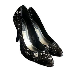 White House Black Market Sequin Evening Heels Size 7.5 EUC